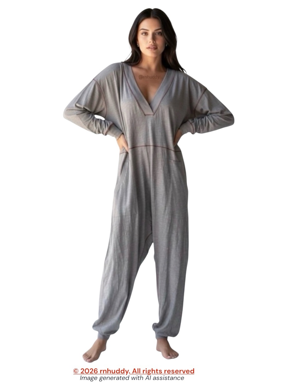 Natural Life S oversized cotton grey jumpsuit